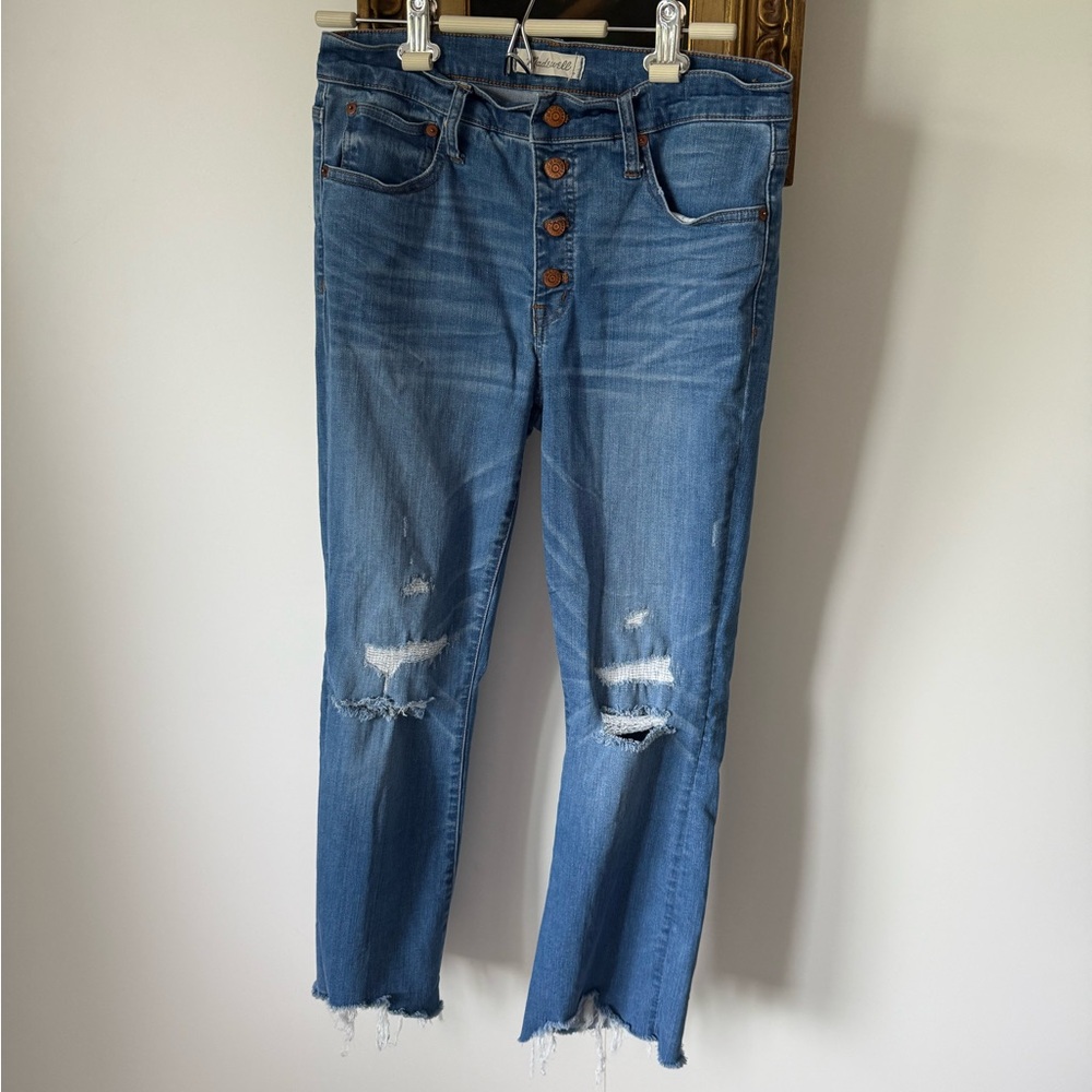 Madewell Women's Distressed Blue Jeans, Cali Boot cut, size 29